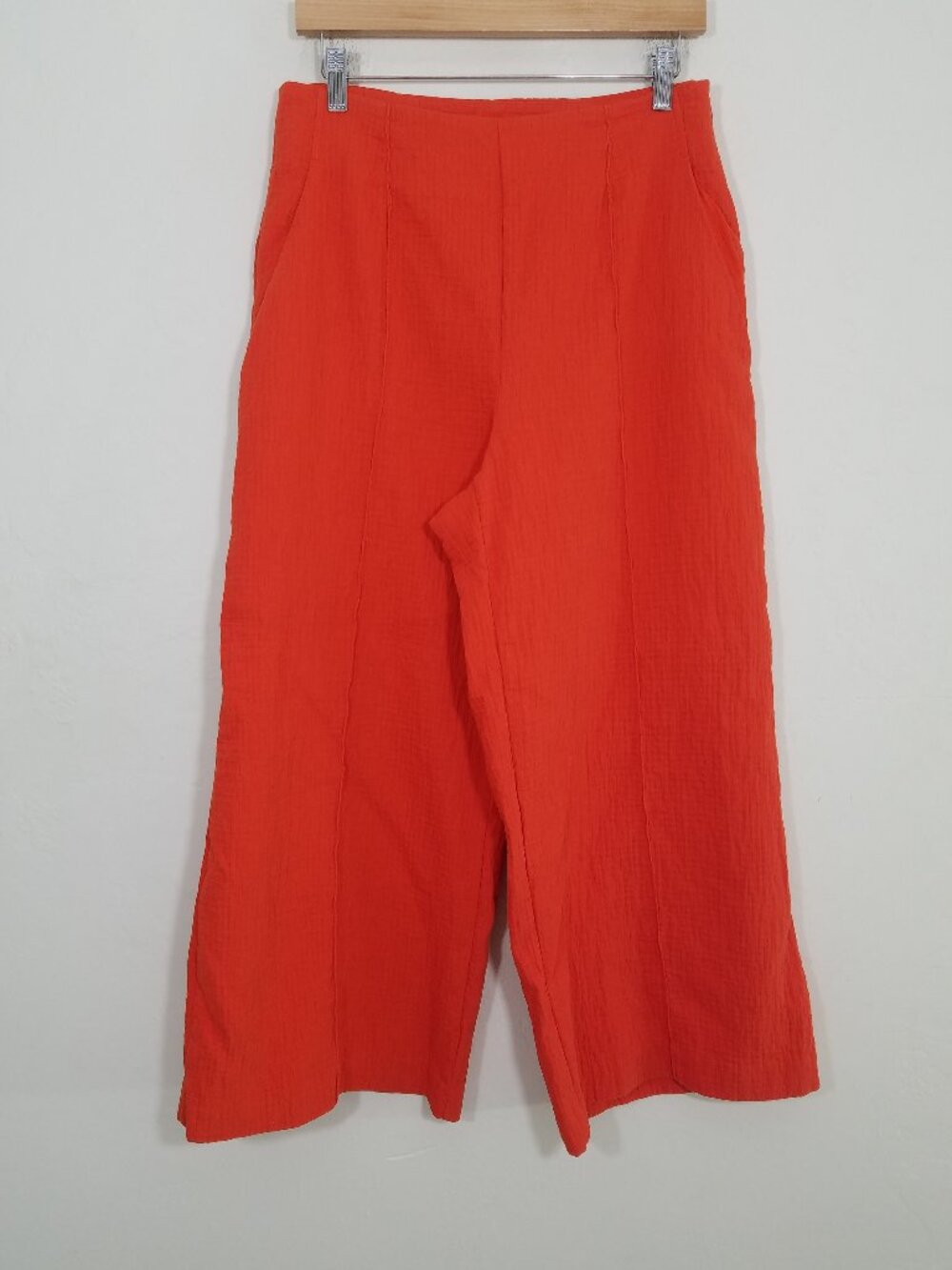MAEVE by Anthropologie Orange High Rise Wide Legg Crop Pants Size 8